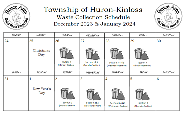 Holiday Garbage Schedule